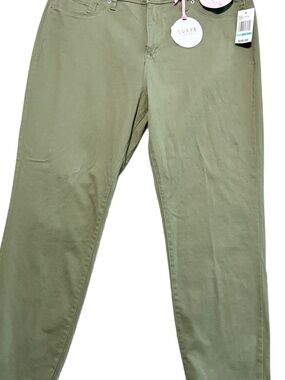 Curve Appeal Olive Green Ankle Jeggings  Size 16   NWT